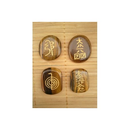 Set 4 pierres Reiki en Oeil de Tigre