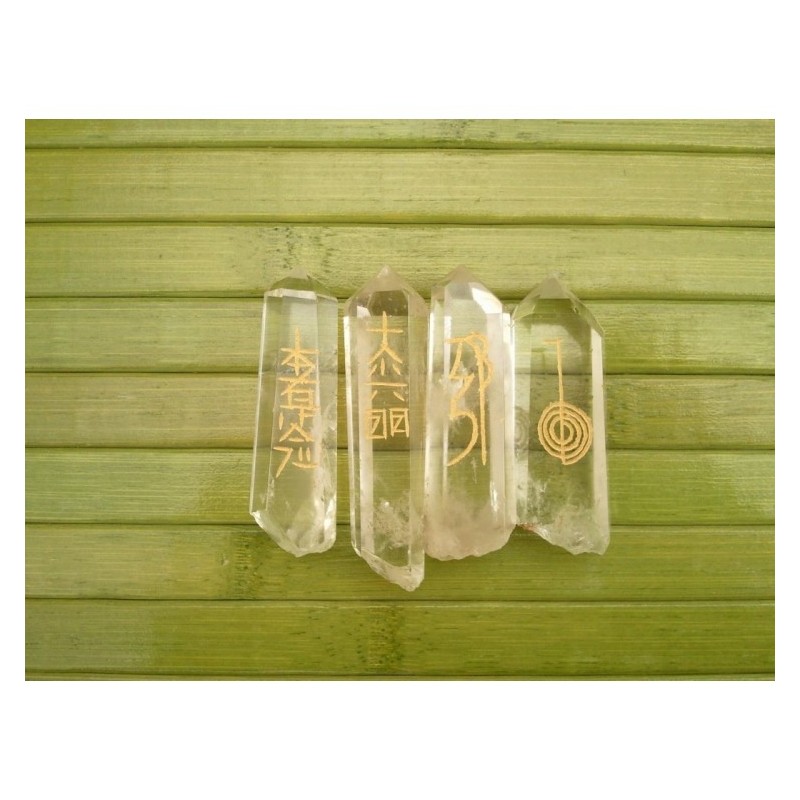 Set 4 pierres Reiki usui Cristal de roche n°1