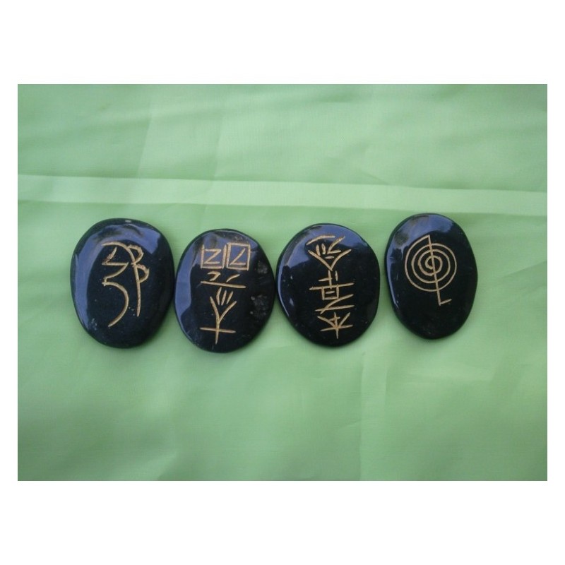 Set 4 pierres Reiki usui jaspe Noire