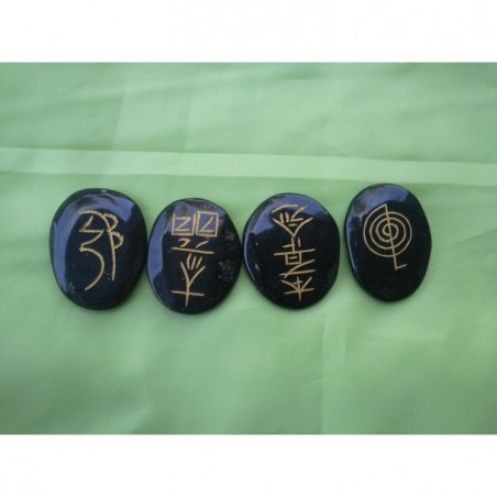 Set 4 pierres Reiki usui jaspe Noire