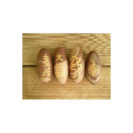 Set 4 pierres Shiva Lingam pour Reiki usui