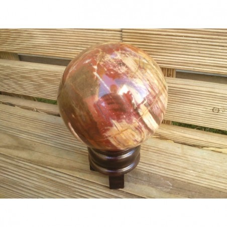 Sphère de Bois pétrifié ou fossilisé 9.2cm 1120grs