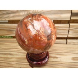 Sphère de Bois pétrifié ou fossilisé 10cm 1390grs