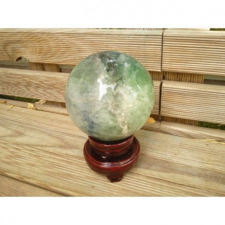 Sphère en fluorite verte 1384grs 94mm
