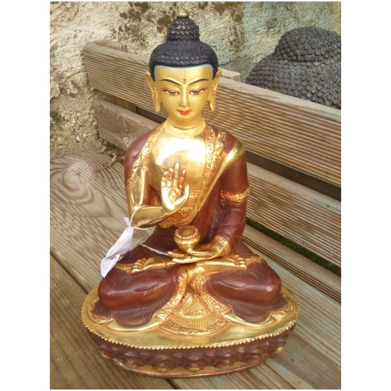 Statue de Bouddha  Amoghasiddhi 21cm Or