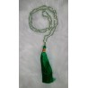 MALA TIBETAIN EN PREHNITE 6.5mm avec noeud