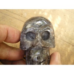 Crâne en Larvikite ou Labradorite grise 275grs 76.5mm