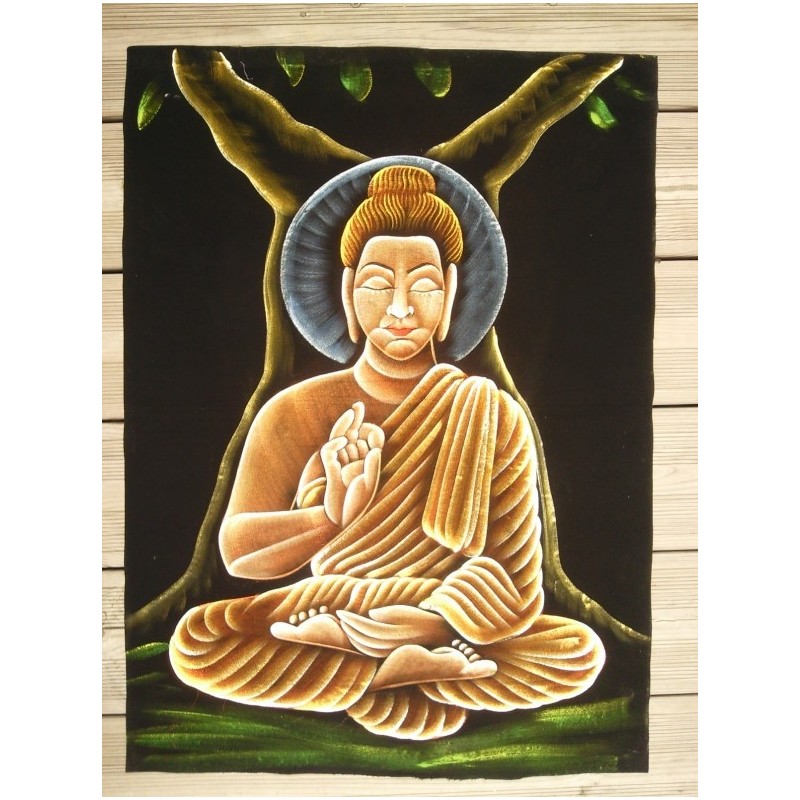 Véritable peinture Batik Bouddha