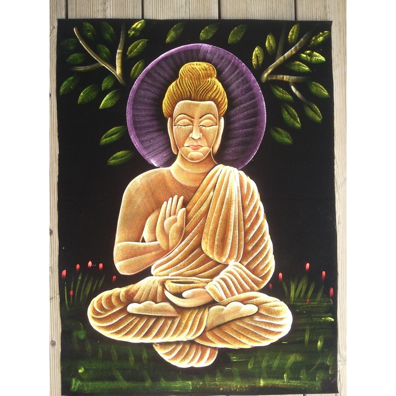 Véritable peinture Batik Bouddha