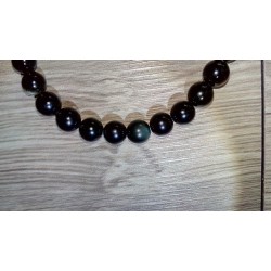 Bracelet protection 3 Obsidienne noire 8-8.5mm mixte