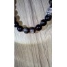 Bracelet protection 3 Obsidienne noire 8-8.5mm mixte