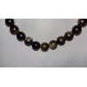 Bracelet en Obsidienne noire dorée 8mm mixte