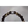 Bracelet en Obsidienne noire dorée 8mm mixte