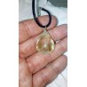 Pendentif goutte en Quartz rutile doré