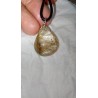 Pendentif goutte en Quartz rutile doré