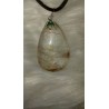 Pendentif goutte en Quartz rutile doré