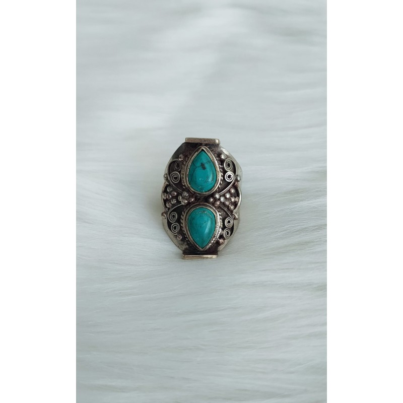 Bague Tibétaine 2 turquoise