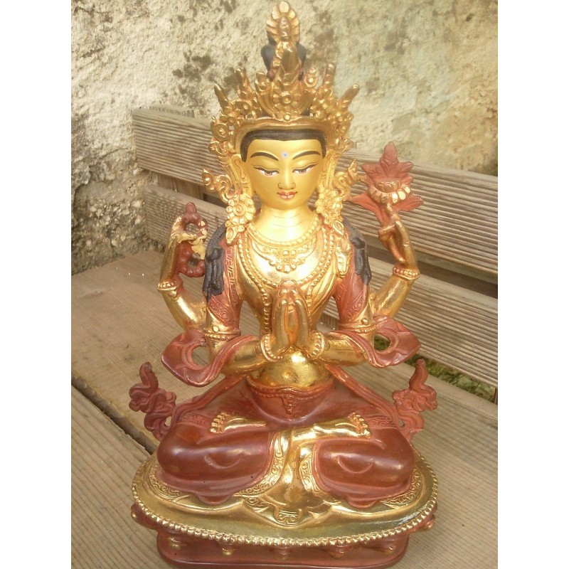 Statue de Bouddha  Chenrezig 22cm