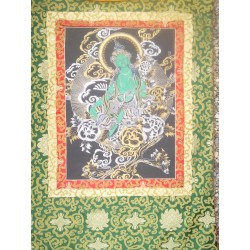 Thangka tibétain Tara verte 110x62cm Tangka