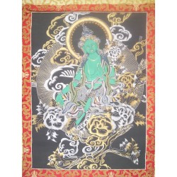 Thangka tibétain Tara verte...