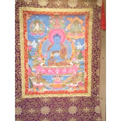 Thangka Bouddha medecine Tangka 121x70cm