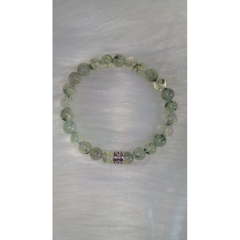 Bracelet en Préhnite rutilé homme