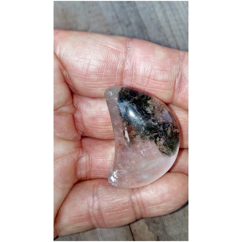 Lune en Lodolite ou Quartz Chaman (Garden) 39mm 26grs