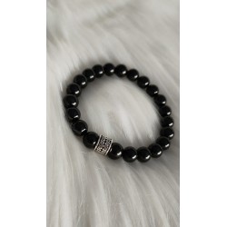 Bracelet en Tourmaline noire 8mm Femme