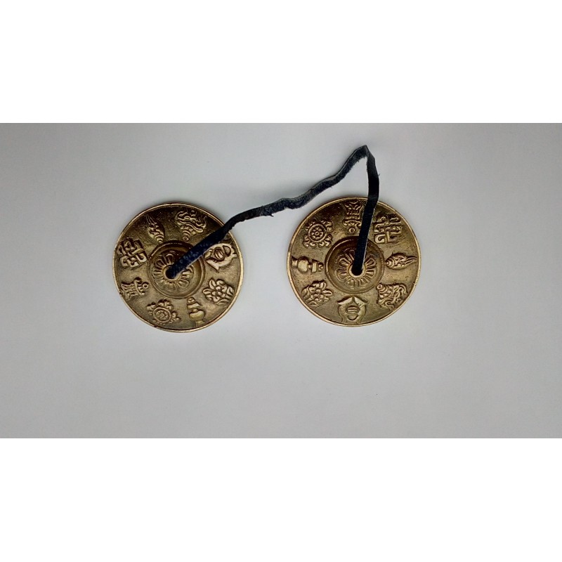 Tingsha 5 métaux 8 symboles  décoration