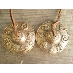 Tingsha Tibetaines Aum 6.8cm 7 métaux décoration