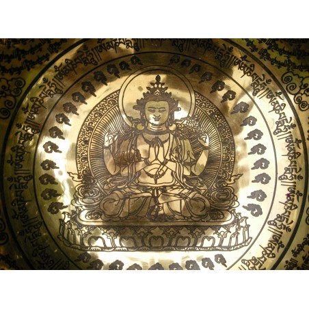 Bol chantant Tibétain 7 métaux gravé 1360grs