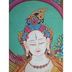 Thangka Tara Blanche 125x69cm Tangka