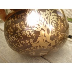 Bol chantant Tibétain 7 métaux 688grs Shakyamuni