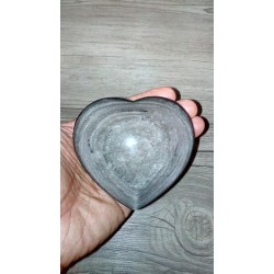 Coeur en Obsidienne argentée 375grs 91mm