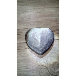 Coeur en Obsidienne argentée 375grs 91mm