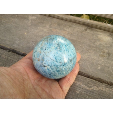 Sphère en Apatite bleue 392grs 62mm