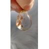 Pendentif goutte en Quartz rutile doré