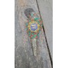 Conque ou Conche Tibétaine coquillage orné Turquoise 16cm