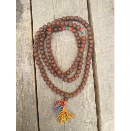 mala tibetain en bois de bodhi avec compteurs mala tibetain en bois de bodhi avec compteurs