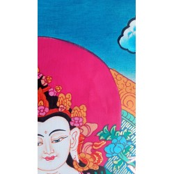 Thangka bouddha Chenrezig 82x50cm Tangka Tchenrezi