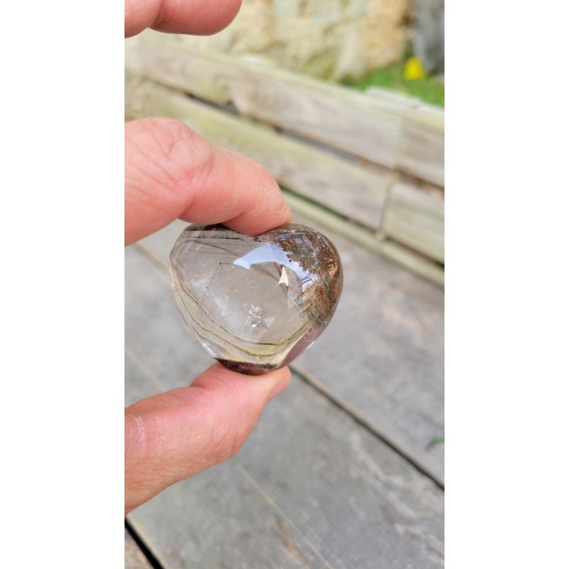 Coeur en Lodolite ou Quartz Chaman (Garden) 47mm 70grs