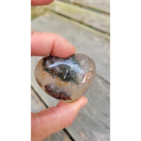 Coeur en Lodolite ou Quartz Chaman (Garden) 53mm 79grs