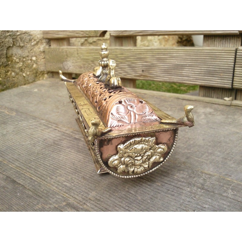 Porte-encens / Boîte à Cendres En Cuivre - Décoration Temple Ou Maison - Neuf Générique
