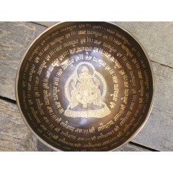 Bol Tibétain 7 métaux gravé 1075grs Ganesh