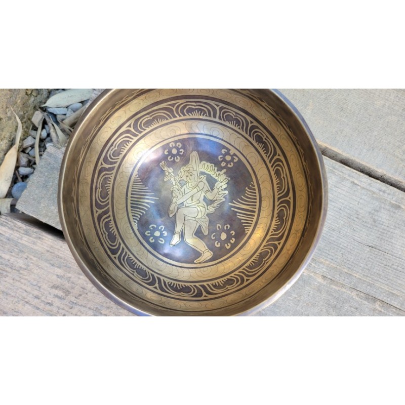 Bol chantant Tibétain 7 métaux 757grs Shiva Nataraja