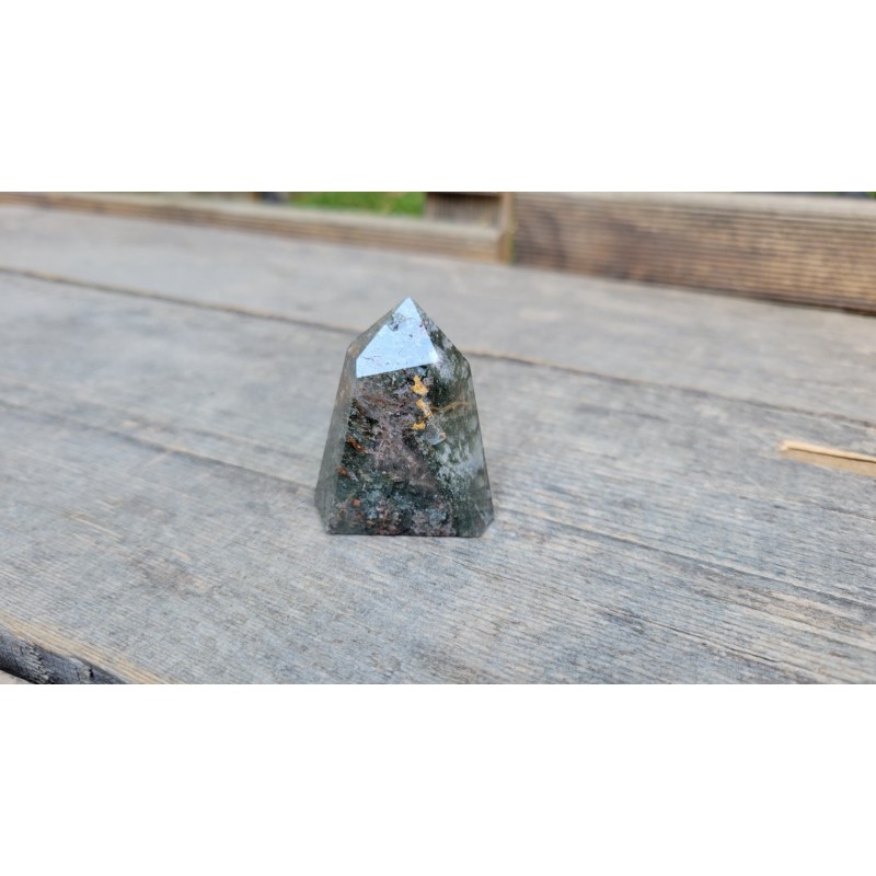 Pendentif En Lodolite (quartz Jardin) Brut Arc-en-ciel - Pierre Naturelle Avec Inclusions, Environ 4,4 Cm, Du Brésil