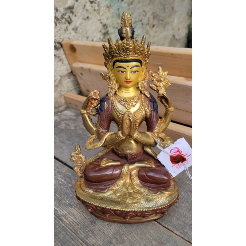 Statue de Bouddha  Chenrezig 23cm