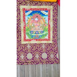 Thangka Bouddha Vajrasattva et Shakti Tangka 88x50cm