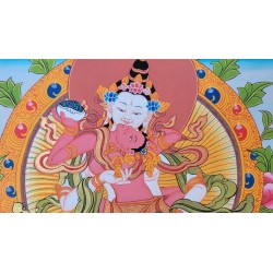 Thangka Bouddha Vajrasattva et Shakti Tangka 88x50cm