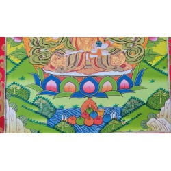 Thangka Bouddha Vajrasattva et Shakti Tangka 88x50cm
